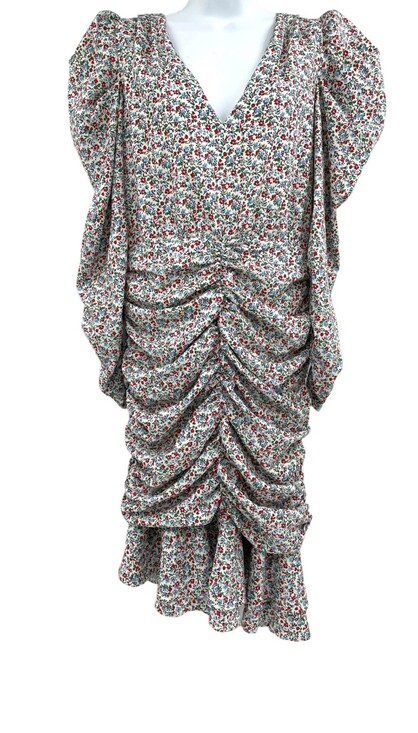 Notes Du Nord Dresses & Skirts - Notes Du Nord Dress Womens 38 Floral Ruffle Ruched Naya Puff Sleeve Symphony